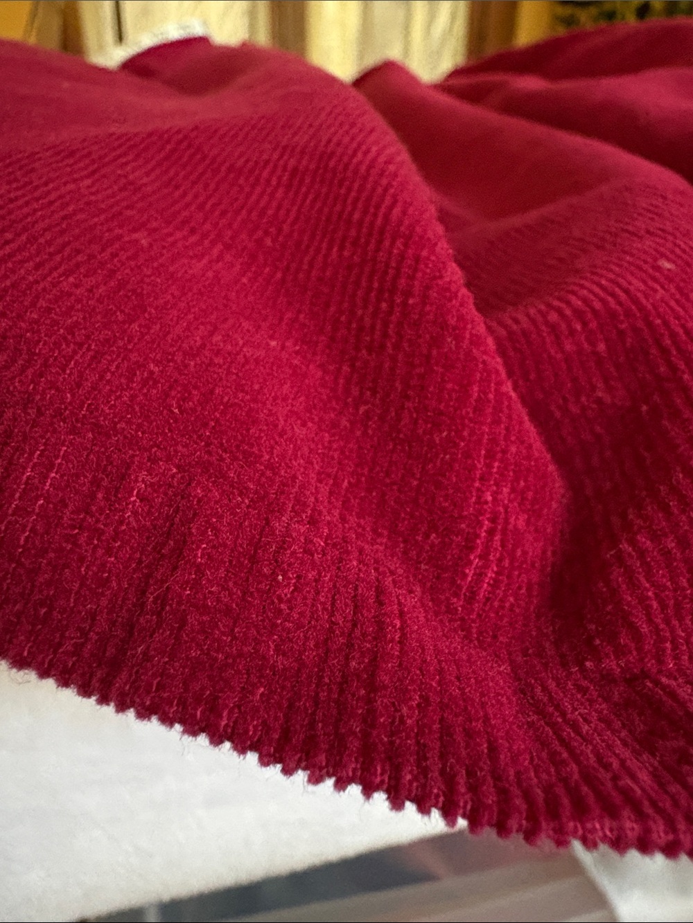 Vintage FADS Midi Cranberry Corduroy Prairie Cottagecore 3/4 Sleeve Dress 10/M